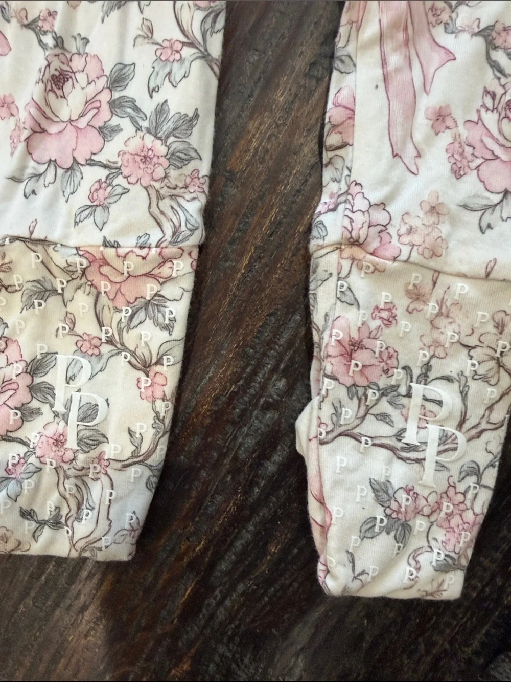 Posh Peanut Pink Floral & Bow-Print Kids One-Piece Footie